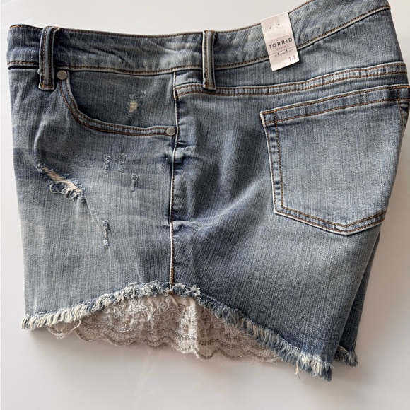 torrid Pants - Torrid Denim Shorts with lace